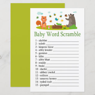 Houtlanddieren Baby woord-scramble game