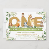 Houtlanddieren ÉÉN groene jongen verjaardag Kaart (Voorkant)