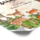 Houtlanddieren houten log baby's zijn zoete gebars poster (Hoek)