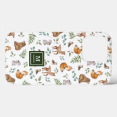 Houtlanddieren Leafy Forest Pattern Monogram Case-Mate iPhone Case (Achterkant (horizontaal))