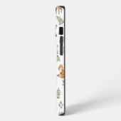 Houtlanddieren Leafy Forest Pattern Monogram iPhone Hoesje (Linkerkant)