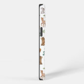 Houtlanddieren Leafy Forest Pattern Monogram iPhone Hoesje (Rechterkant)