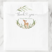 Houtlandherten genderneutraal groen baby shower ronde sticker (Tas)