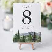 houtlijn | Gepersonaliseerde Mountain Forest Weddi Kaart