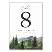 houtlijn | Gepersonaliseerde Mountain Forest Weddi Kaart (Voorkant)