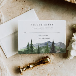 houtlijn | Mountain Forest Wedding RSVP Kaartje
