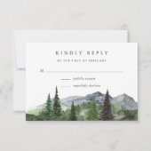 houtlijn | Mountain Forest Wedding RSVP Kaartje (Voorkant)