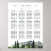 houtlijn | Mountain Forest Wedding Seating Chart Poster (Voorkant)
