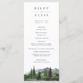 houtlijn | Rustic Mountain Forest Wedding Programmakaart (Voorkant)