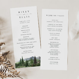 houtlijn | Rustic Mountain Forest Wedding Programmakaart