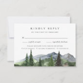 houtlijn | Rustic Mountain Wedding Maaltijdkeuze RSVP Kaartje (Voorkant)