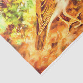 Houtlijster  Vogel met Wildbloemen Tissuepapier (Detail)