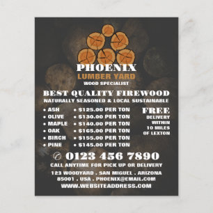 Houtlog Logo, Hout/Hout/Houtwerf Advertentie Flyer