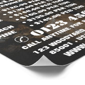 Houtlog Logo, Hout/Hout/Houtwerf Advertentie Poster (Hoek)