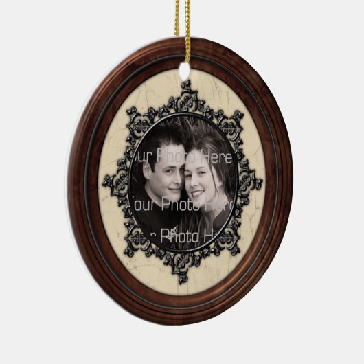 Houtlook-Afbeelding Lijst Keramisch Ornament (Rechts)