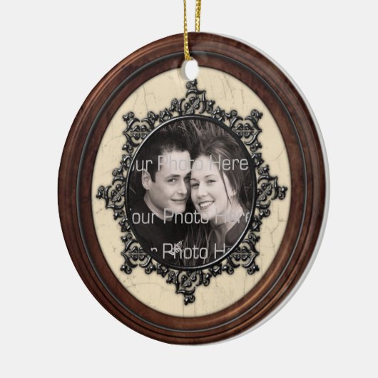 Houtlook-Afbeelding Lijst Keramisch Ornament (Links)