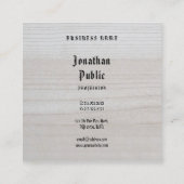 Houtlook Calligraded Minimalist Sjabloon Elegant Vierkante Visitekaartje (Achterkant)