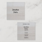Houtlook Calligraded Minimalist Sjabloon Elegant Vierkante Visitekaartje (Voorkant / Achterkant)