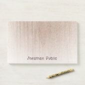 Houtlook elegante Sjabloon Trendy Distress Text Post-it® Notes (Op bureau)