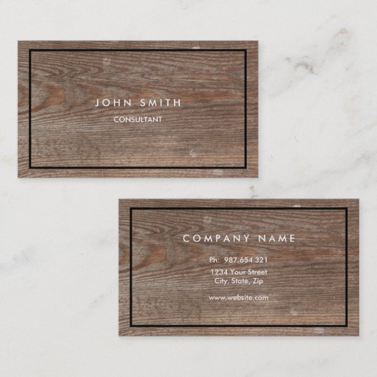 Houtlook met twee zijden Visitekaartje (Voorkant / Achterkant)