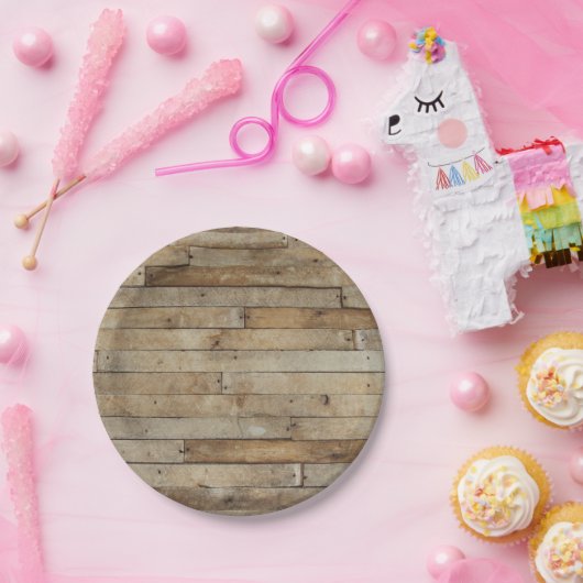 Houtlook Papieren Bordje (Feest)