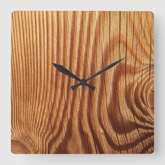 Houtlook Square Clock Vierkante Klok (Voorkant)