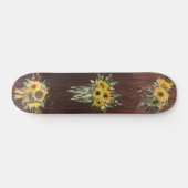 Houtlook Sunflower Floral Bouquet Persoonlijk Skateboard (Horizontaal)
