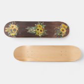 Houtlook Sunflower Floral Bouquet Persoonlijk Skateboard (Horizontaal)