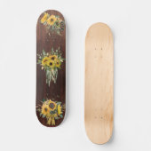 Houtlook Sunflower Floral Bouquet Persoonlijk Skateboard (Voorkant)