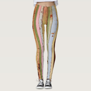 Houtmateriaal: behang Textuur Leggings