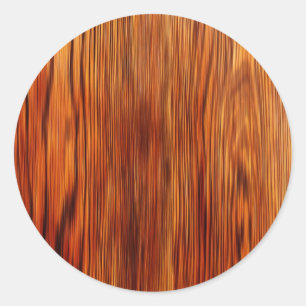 Houtmeubelen Natuurlijke bruine textuurstijl Mode Ronde Sticker