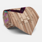 Houtnebula chevron stropdas (Opgerold)