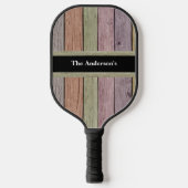 Houtnerf Aanpasbare Familienaam Pickleball Paddle (Voorkant)