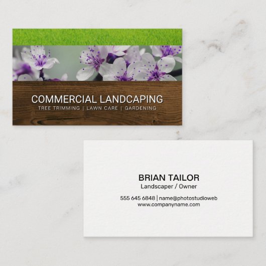 Houtnerf | Bloemen | Tuinieren | Landschapsarchite Visitekaartje (Voorkant / Achterkant)