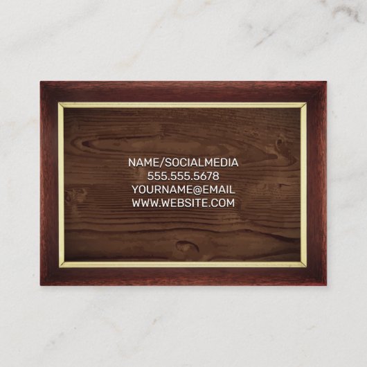 Houtnerf | Bruin Vintage Frame Visitekaartje (Achterkant)
