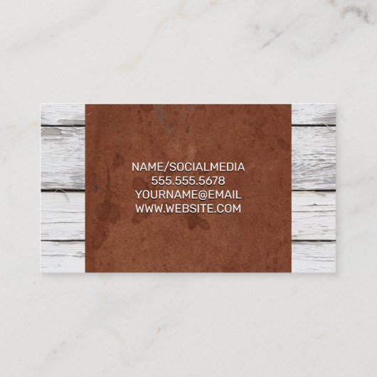 houtnerf | Bruine  textuur Visitekaartje (Achterkant)