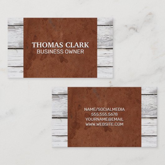 houtnerf | Bruine  textuur Visitekaartje (Voorkant / Achterkant)