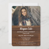 Houtnerf Foto Afstudeeruitnodiging Kaart (Voorkant)