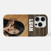 Houtnerf foto op maat iphone hoesje 15 pro case (Achterkant horizontaal)