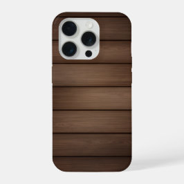 Houtnerf Gestreepte Bruine Abstracte Modekunst iPhone 15 Pro Case