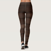 Houtnerf Gestreepte Bruine Abstracte Modekunst Leggings (Achterkant)