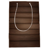 Houtnerf Gestreepte Bruine Abstracte Modekunst Medium Cadeauzakje (Voorkant)