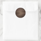 Houtnerf Gestreepte Bruine Abstracte Modekunst Ronde Sticker (Tas)