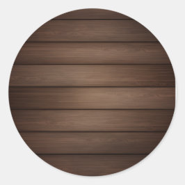 Houtnerf Gestreepte Bruine Abstracte Modekunst Ronde Sticker