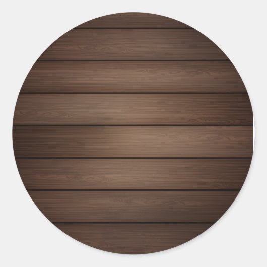 Houtnerf Gestreepte Bruine Abstracte Modekunst Ronde Sticker (Voorkant)