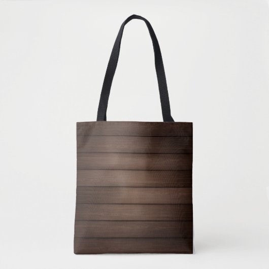 Houtnerf Gestreepte Bruine Abstracte Modekunst Tote Bag (Voorkant)