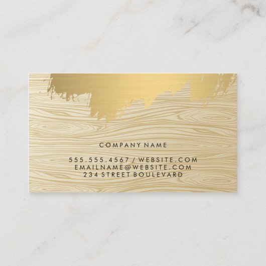 Houtnerf | Goud Geborsteld Visitekaartje (Achterkant)