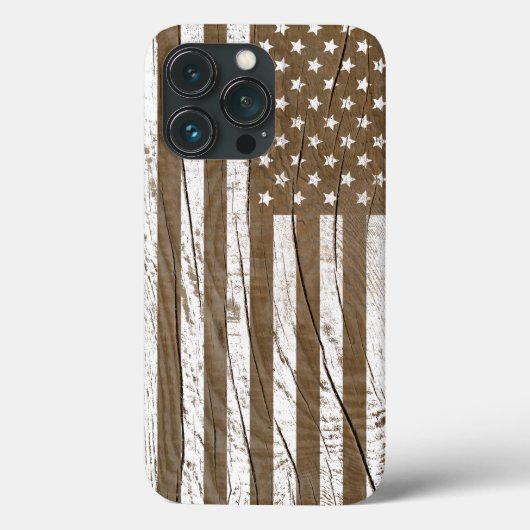 Houtnerf Grunge Amerikaanse Vlag Case-Mate iPhone Case (Achterkant)