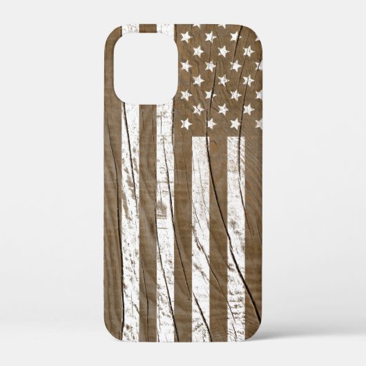 Houtnerf Grunge Amerikaanse Vlag Case-Mate iPhone Case (Achterkant)