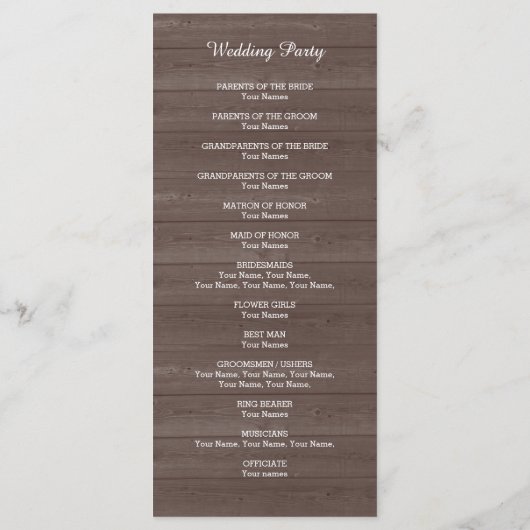  houtnerf herten gewei bruiloft programma programmakaart (Achterkant)